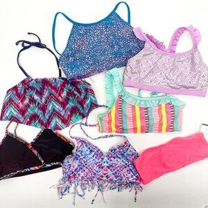 Cat & Jack Girls Bathing Suit Bikini Swimsuit Separates Tops Bundle Large 14-16